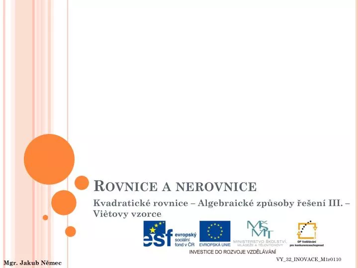 rovnice a nerovnice