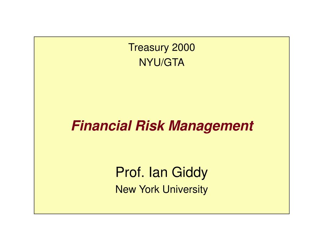 PPT - Financial Risk Management PowerPoint Presentation, free download ...
