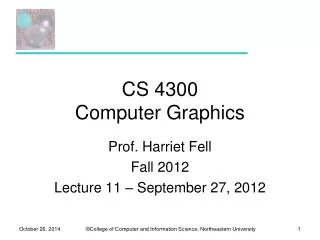 CS 4300 Computer Graphics