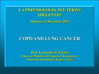 COPD AND LUNG CANCER