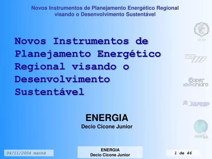 novos instrumentos de planejamento energ tico regional visando o desenvolvimento sustent vel