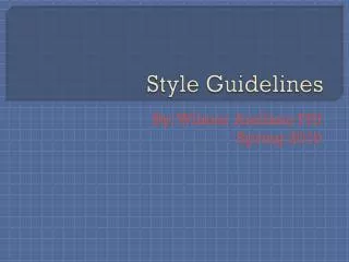 Style Guidelines