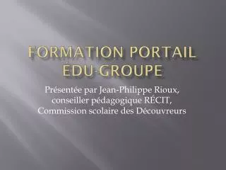 formation portail du groupe