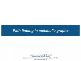 Path finding in metabolic graphs