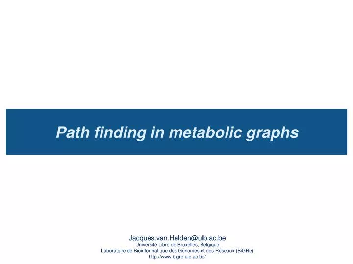path finding in metabolic graphs