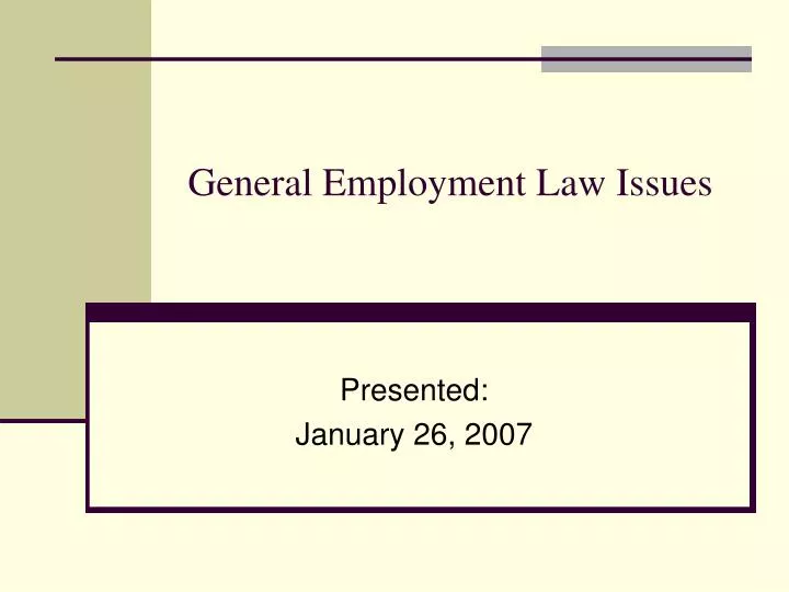 general employment law issues