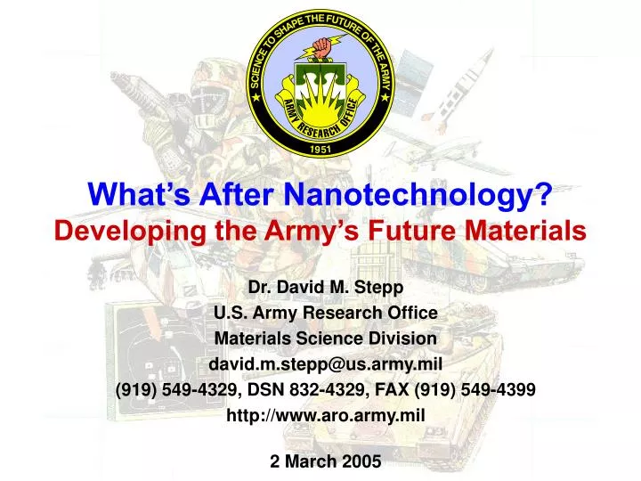 what s after nanotechnology developing the army s future materials