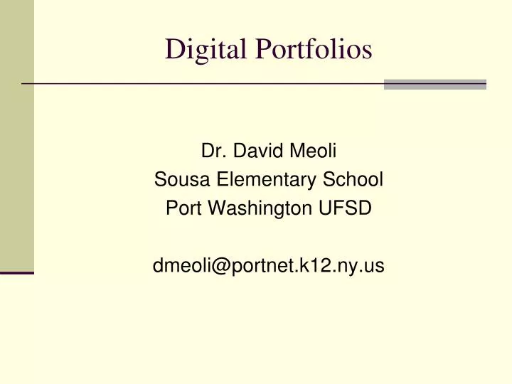 digital portfolios
