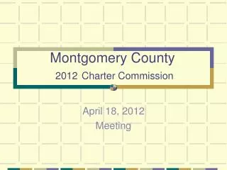 Montgomery County 2012 Charter Commission