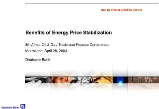 Benefits of Energy Price Stabilization
