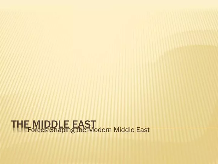 forces shaping the modern middle east
