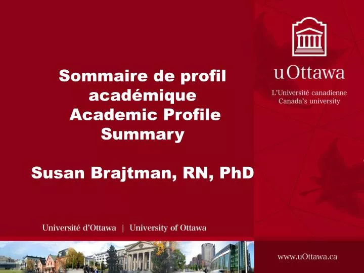 sommaire de profil acad mique academic profile summary susan brajtman rn phd