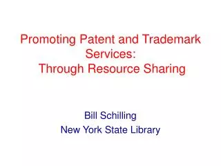 Promoting Patent and Trademark Services: Through Resource Sharing