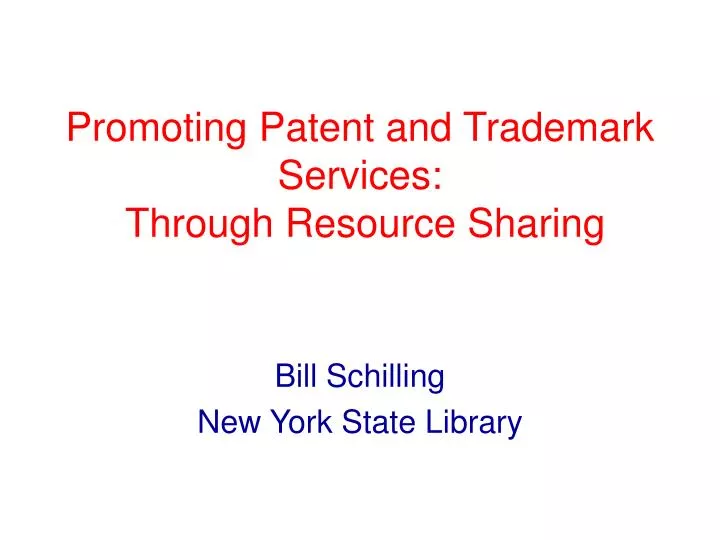 promoting patent and trademark services through resource sharing
