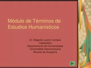m dulo de t rminos de estudios human sticos