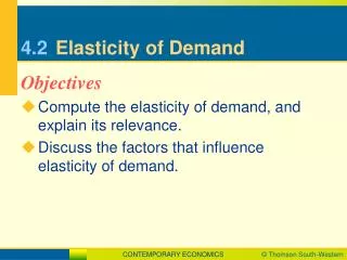 4.2	 Elasticity of Demand