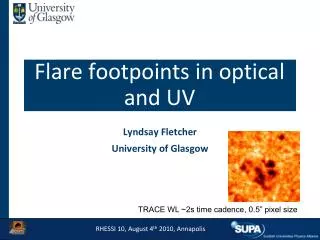 Flare footpoints in optical and UV