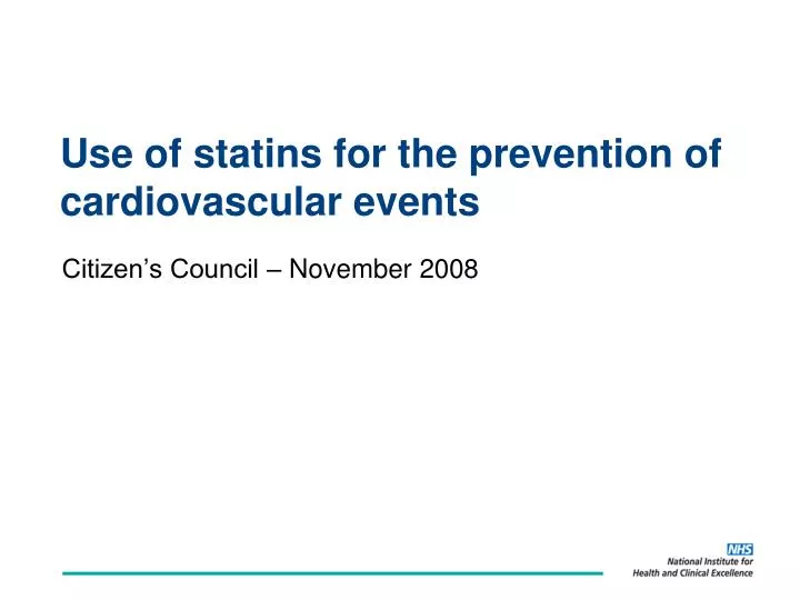 use of statins for the prevention of cardiovascular events