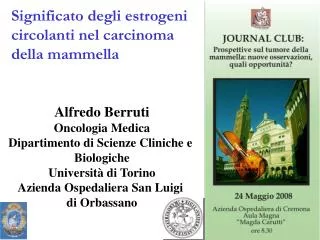 Alfredo Berruti Oncologia Medica Dipartimento di Scienze Cliniche e Biologiche