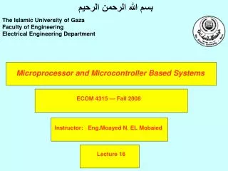 Microprocessor and Microcontroller Based Systems