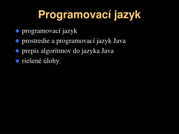 programovac jazyk