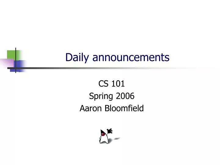 daily announcements