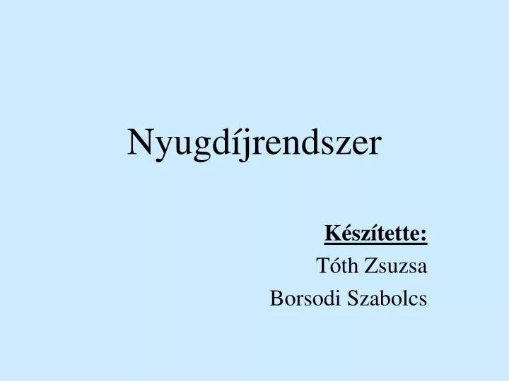 nyugd jrendszer