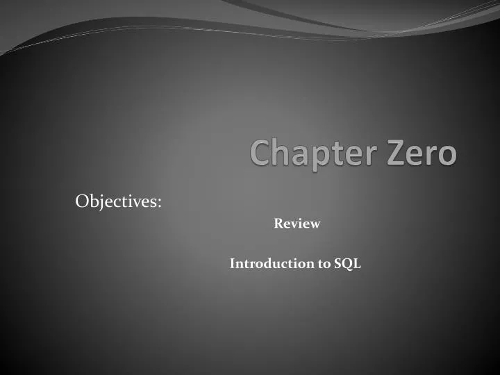 chapter zero