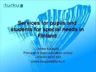 Services for pupils and students for special needs in Finland