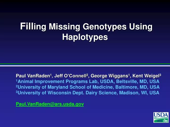 fill ing missing genotypes using haplotypes