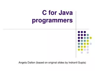 C for Java programmers