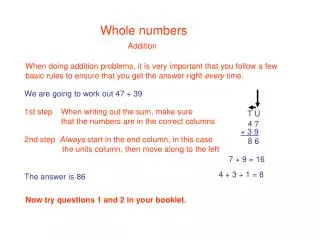 Whole numbers