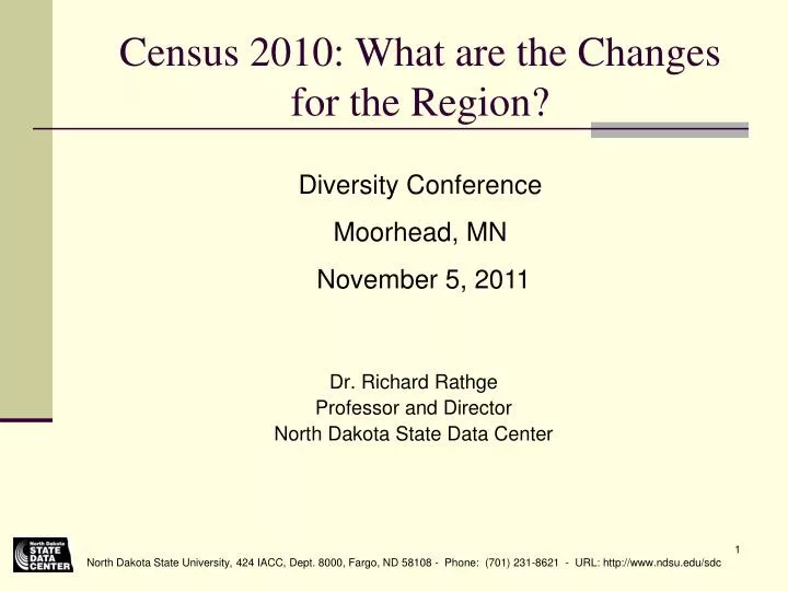census 2010 what are the changes for the region