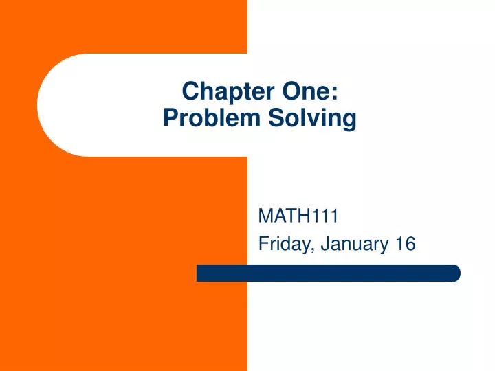 chapter one problem solving