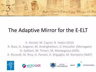 The Adaptive Mirror for the E-ELT