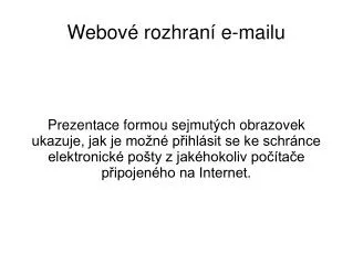 webov rozhran e mailu