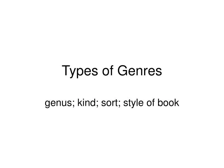 types of genres