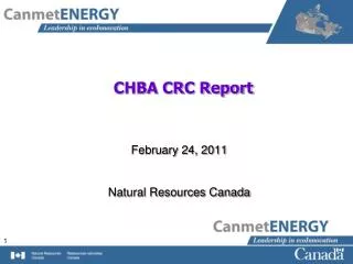 CHBA CRC Report