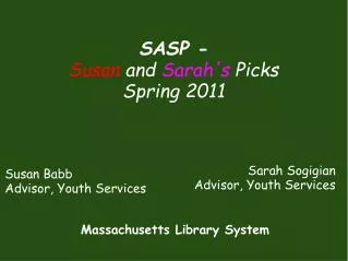 Susan Babb Advisor, Youth Services