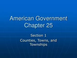 American Government Chapter 25