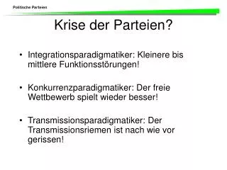 krise der parteien