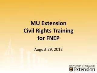 MU Extension Civil Rights Training for FNEP