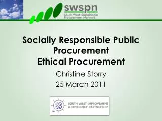 Socially Responsible Public Procurement Ethical Procurement