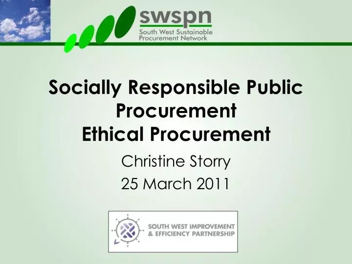 socially responsible public procurement ethical procurement