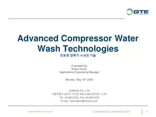 advanced compressor water wash technologies
