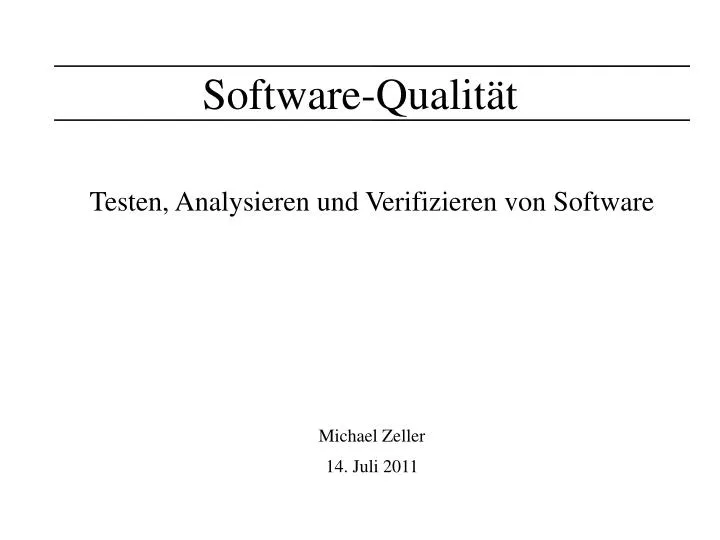 software qualit t
