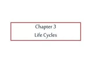 Chapter 3 Life Cycles