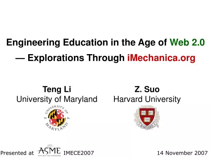 engineering education in the age of web 2 0 explorations through imechanica org