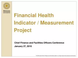 Financial Health Indicator / Measurement Project