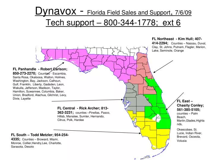dynavox florida field sales and support 7 6 09 tech support 800 344 1778 ext 6